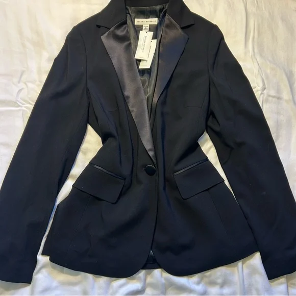 Banana Republic Black Blazer with Satin Lapel - Picture 1 of 3